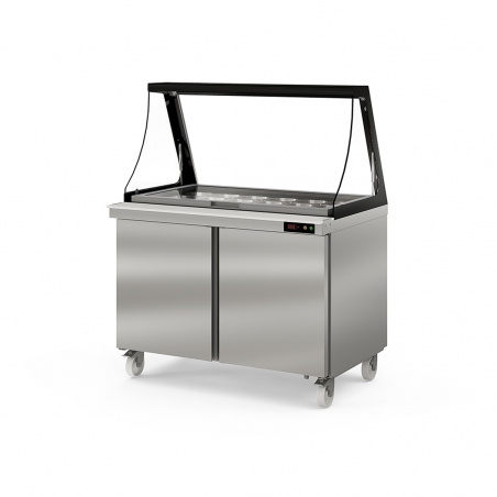 Table froide préparation couvercle en verre relevable DSDT-LGL